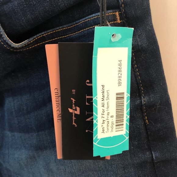 NWT JEN7 BY 7 FOR ALL MANKIND Teresa Fray Hem Short Size 8 - Picture 7 of 9